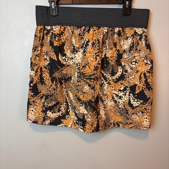 Gap Pull On Mini Skirt Womens Large Earth Tone Floral Print Pockets - Picture 2 of 5